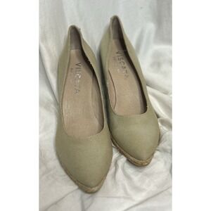 Viscata Barcelona Tan Summer Wedges With Raffia Detail Size 41 US Size 10-10.5